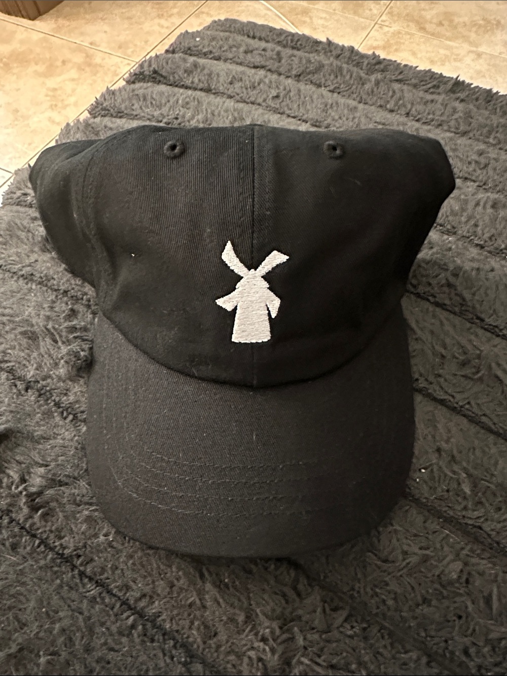 Dutch Bros Black Kids Hat with White Windmill Logo